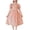Pink A1, variant on Hrsba Casual Dress for Girls,8-14 Years Girls' Floral Sleeves French Oil Painting Style Short Sleeved Round Neck Dress,Kids Summer Dress,Pink ,140