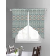 thumbnail image 3 of Teal Pink Swag Valances for Windows, Vintage Floral Watercolor Boho Ethnic Rod Pocket Sheer Valances for Large Windows, Swag Toppers Light Filtering for Kitchen Living Room 2 Panels 36''x45'', 3 of 6