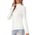 thumbnail image 4 of INSPIRE CHIC Turtleneck Sweater for Women's Long Sleeve Basic Casual Knit Slim Pullover Tops XL White, 4 of 6