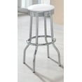 thumbnail image 2 of Retro Upholstered Metal Swivel Bar Stool White (Set of 2), 2 of 5