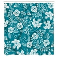 thumbnail image 3 of Ambesonne Flowers Shower Curtain, Floral Romantic Beams, 69"Wx84"L, Petrol Blue Teal White, 3 of 5