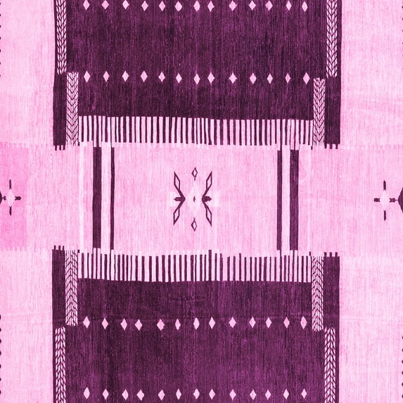 Ahgly Company Indoor Square Abstract Pink Modern Area Rugs, 5' Square