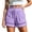 Shorts-Purples, variant on Athletic Shorts Women New Shorts for Women Lightweight Elastic Waist Lace Trim Short Pants with Pocket Summer Casual Beach Vacation Bottoms Purples L