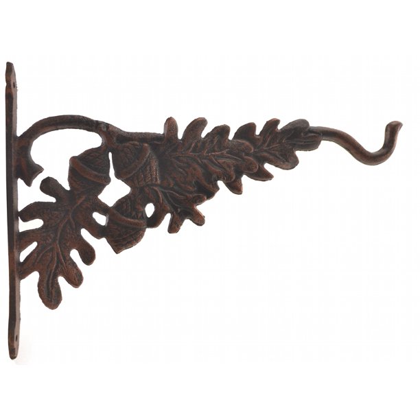 Decorative Plant Hanger Oak Leaf & Acorn Bronze Cast Iron 12.625