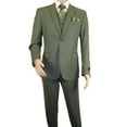 thumbnail image 4 of Men's VITALI Three Piece Suit Vested Sharkskin Sheen Vented M3090 Olive Green, 4 of 11
