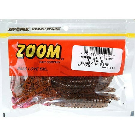 Zoom U-Tail Worm, Chartreuse Pepper, 20ct (Best Plastic Worms For Bass)