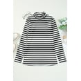 thumbnail image 4 of FOLUNSI Tee-Shirt Col Montant Élégant - Rayures Noires, Tricot Indispensable, 4 of 8