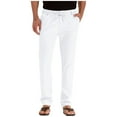 thumbnail image 1 of pantalones de hombre moda negocios casual pantalones rectos sueltos blanco/xl, 1 of 5