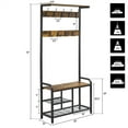 Alden Design 72”H Entryway Hall Tree with Bench and Shoe Storage