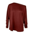 thumbnail image 4 of gakvbuo Off The Shoulder Tops For Womens Sexy Long Sleeve Shirts Oversized Casual Batwing Sweaters Pullover Tunic Tops, 4 of 5
