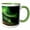 Green/White, variant on 3drose, Northern Lights over Town and Frozen Disko Bay. Greenland., 11oz Two-tone Red Mug