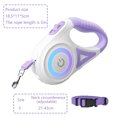 thumbnail image 2 of Pet Retractable Dog Leash 16ft/5m With LED light | Reflective Nylon Tape Retractable Leash With Collar (Purple), 2 of 7