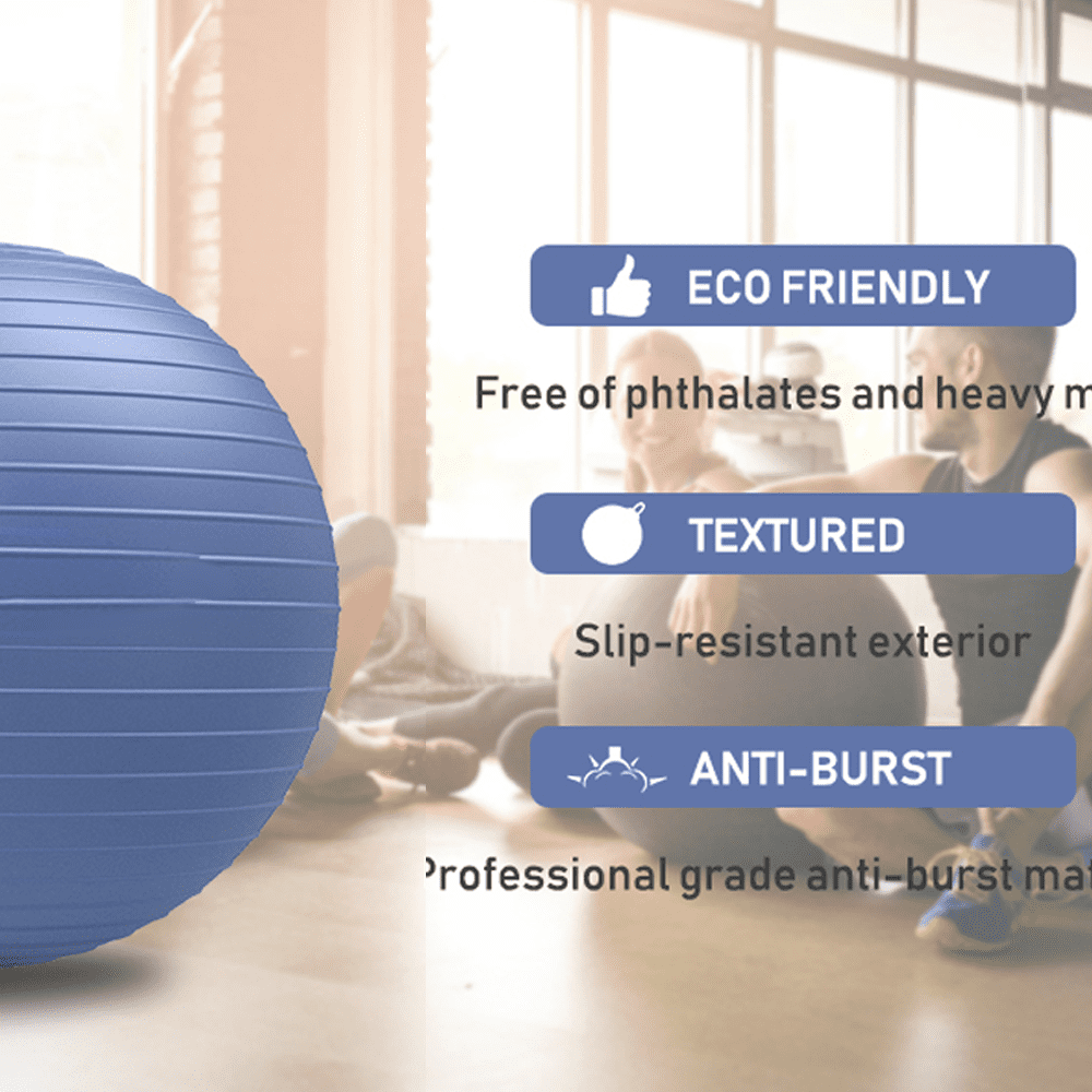 Exercise Ball Yoga Ball, for Fitness, Balance, Stability, Physical Therapy, Quick Pump Included-pink-65cm