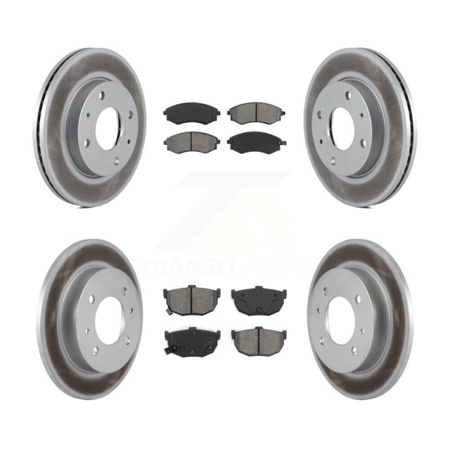 Transit Auto Front Rear Coated Disc Brake Rotors and Semi-Metallic Pads Kit for Car Hyundai Elantra KGS-100828