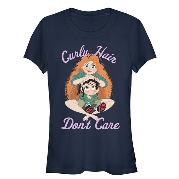 Junior's Ralph Breaks the Internet Merida Hair  Graphic Tee Navy Blue Large