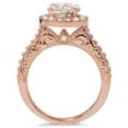 thumbnail image 3 of Pompeii 1 7/8CT Vintage Morganite & Diamond Engagement Wedding Ring Set 14K Rose Gold, 3 of 4