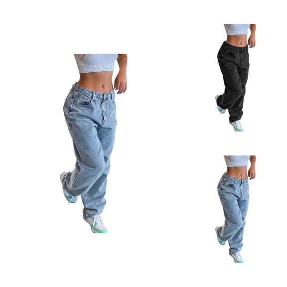 Wide Leg Jeans Woman 2026 Trendy High Waisted Wide Straight Leg Loose Casual Denim Pants with Pockets Streetwear