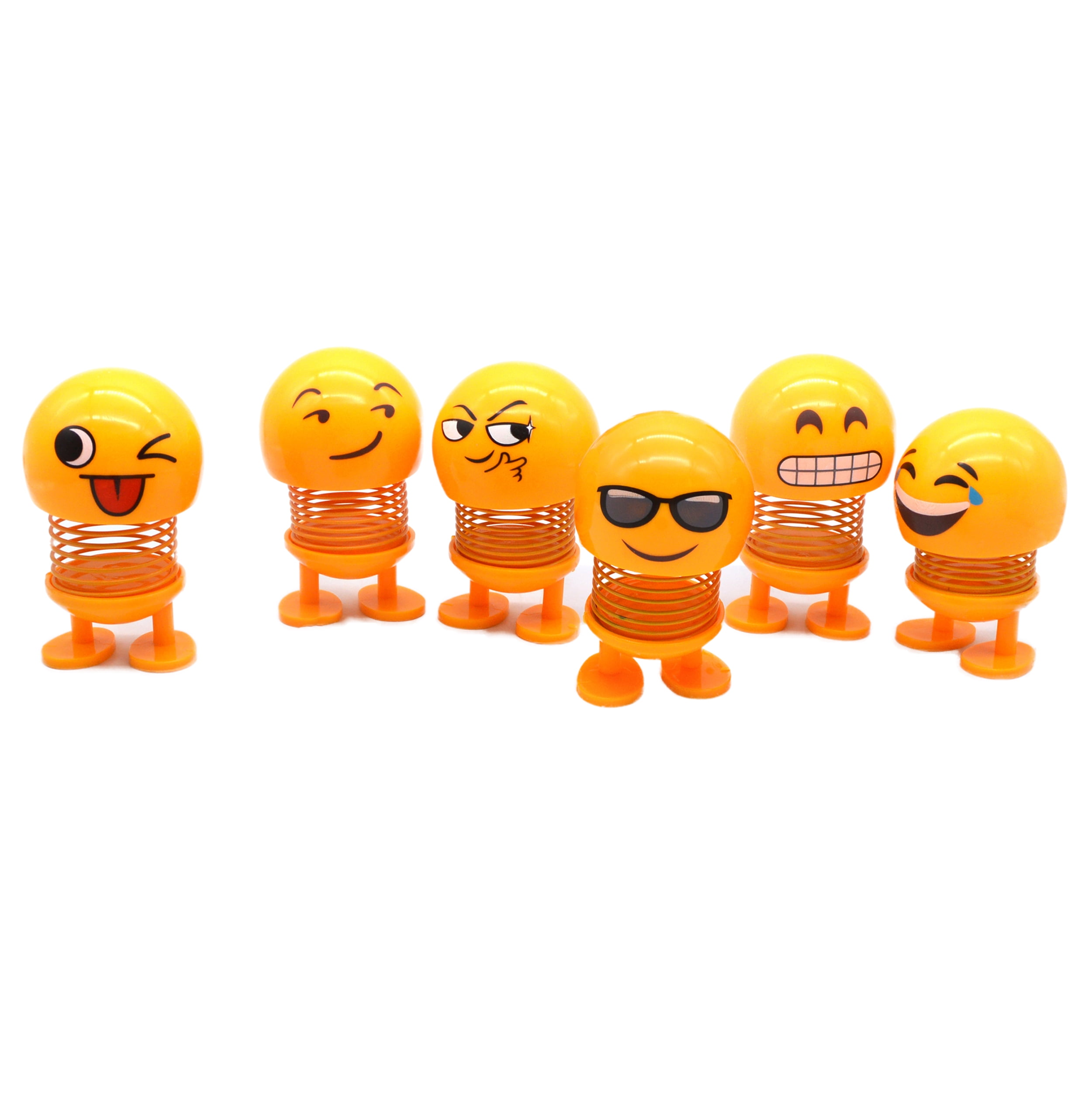 4PC fun characters emoji  dj shopping BOBBLEHEAD TOY GIFT SOLAR POWER CAR OFFICE 