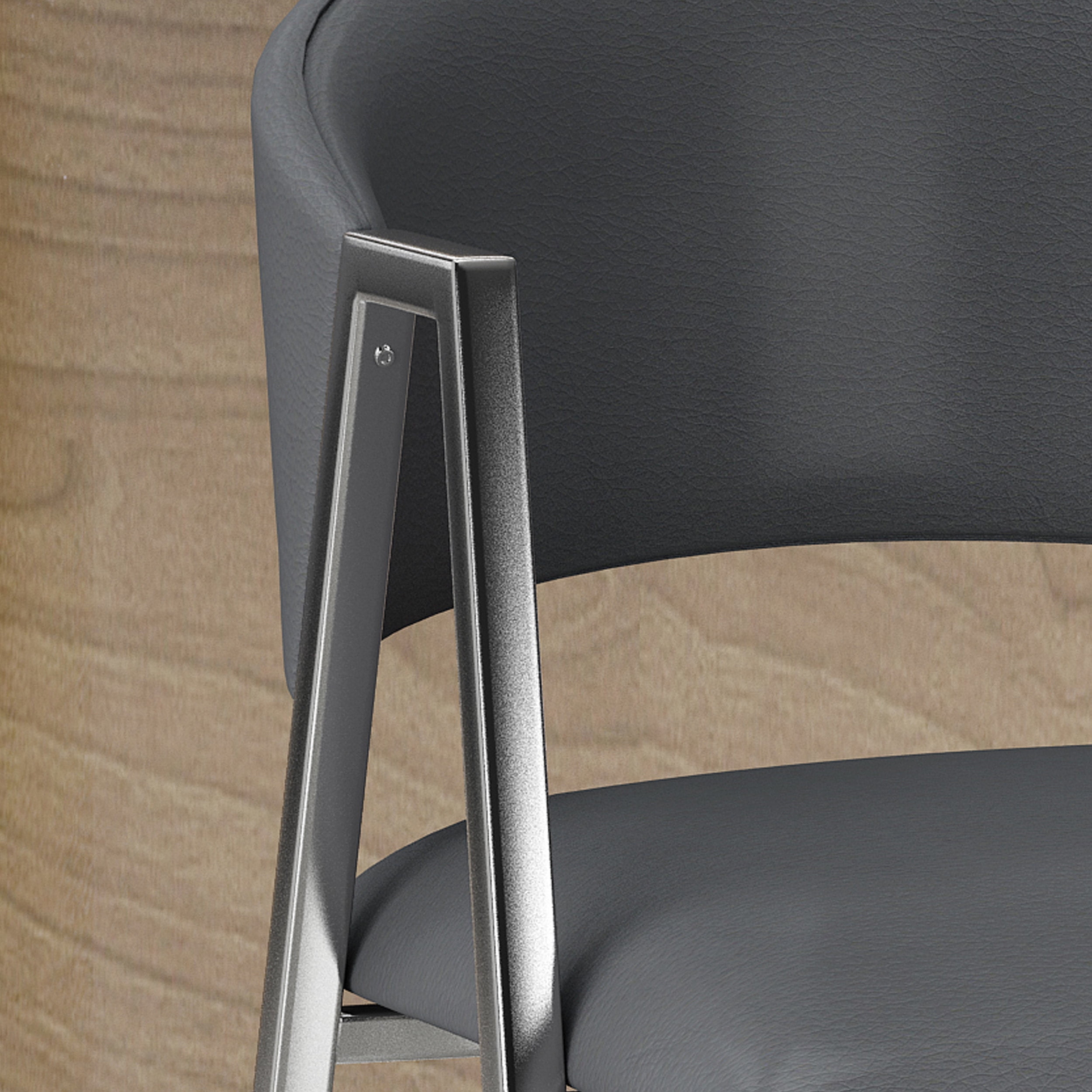 Bar Stools, Modern Barstools Set of 2, PU Leather Upholstered Seat and Backrest with Chrome A-Frame, Counter Height Stools for Dining Room, Kitchen, or Home Bar in Grey