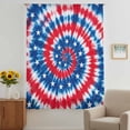 thumbnail image 2 of Blue Red Tie-dye Sheer Curtains 54 Inches Long, Vintage American Stars Abstract Art Light Filering Curtains, Breathable Simi Curtain Privacy Drapes for Kitchen Bathroom Small Window Treatment, 2 of 9