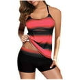 thumbnail image 1 of Leutsin Women Summer Print Strappy Back Tankini Set Two Piece Swimsuits Swimdress, 1 of 6