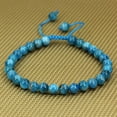 thumbnail image 3 of Natural Blue Apatite Gemstone 6mm Round Beads Adjustable Bracelet 7" Unisex, 3 of 4