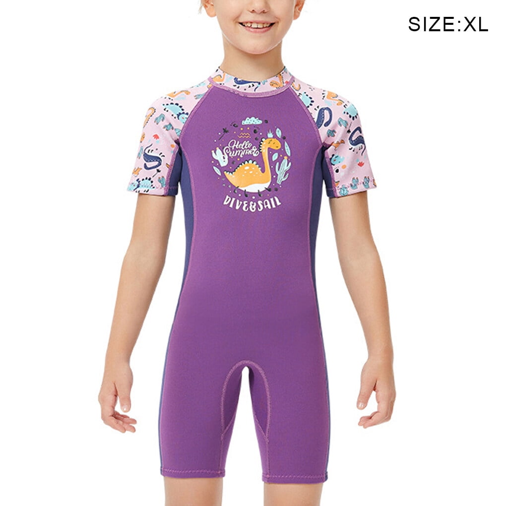 2.5mm Kids Wetsuit Neoprene Keep Warm Thermal Swimsuit Cold Water UV Protection Snorkeling Shorts Swimwear Surf Suit for Girls Youth Teen Toddler