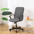 thumbnail image 3 of Hltser Computer Office Chair Cover -Removable Washable Waffle Anti-dust Desk Chair Protectors (Black  Medium), 3 of 6