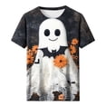 thumbnail image 4 of jobturf Womens Plus Size Halloween Shirt Party Short Sleeve Crew&nbsp;Neck T Shirts Holiday Loose Fit Graphic Festival Tops XL, 4 of 5