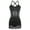 Black, variant on Womens Sleeveless Rhinestone Latin Dance Bodysuit Tassel Fringe Leotard Dress for Competition Black XXL