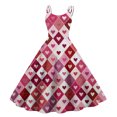 thumbnail image 2 of LWavelet 2026 Valentine's Easy-Breezy Valentine Dress, Spaghetti Strap Heart Print Flared Waist Casual Sundress Hot Pink L, 2 of 4