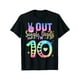 thumbnail image 1 of Camiseta Peace Out de un solo dígito con efecto tie-dye para niña de 10 años, de algodón, manga corta y cuello redondo, corte holgado informal, lavable a máquina, ideal para uso informal., 1 of 6