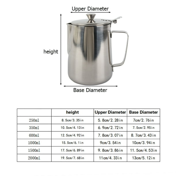Tasse Latte Art 600ml Acier Inoxydable Avec Affichage Température - Grande Capacité Pour Café & Cappuccino