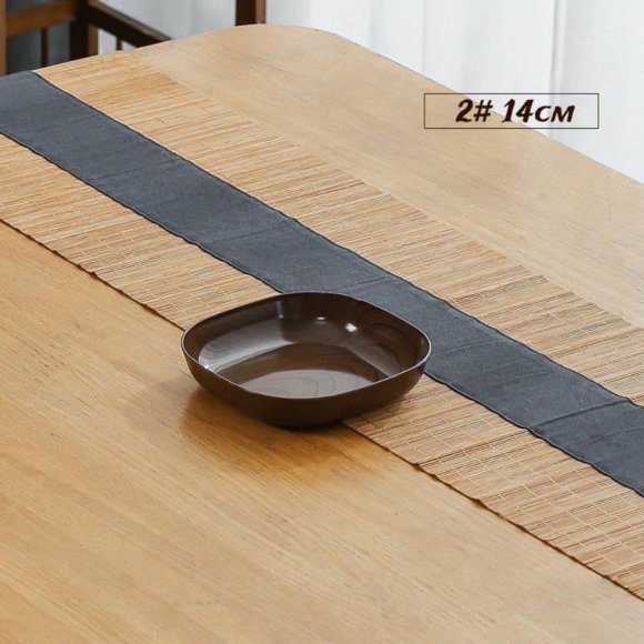 Assiette Carrée en Plastique Bois Plateau à Collations Assiette à Gâteaux Fruits Sushi Petit Déjeuner Plat à Fruits Secs Plat à Cracher Os Vaisselle Plateau de Service Akagi