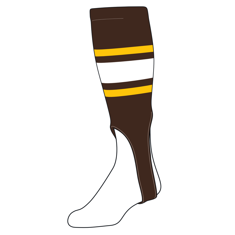 TCK Baseball Stirrups Large (300E, 7in) Brown, Gold, White Walmart