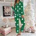 thumbnail image 2 of free travel pajama sets for women lightweight resistant sleepwear Women's Christmas Christmas Printed Button Pocket Long Sleeve Trousers Home Pajama Set, 2 of 5