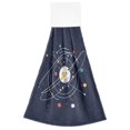 thumbnail image 7 of Yayeee Kitchen Hanging Hand Towels Set of 2 with Loop Bathroom Absorbent Tie Towel, White Planet, 7 of 7