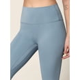 thumbnail image 3 of Made by Johnny Women's Peached Front Seamless Leggings with Inner Pocket Full-Length Yoga Pants XS ICE_BLUE, 3 of 6