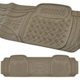 thumbnail image 2 of BDK Heavy Duty Diamond Complementary Rubber Rear Floor Mats Liners, All Weather Protection, Designed for Trucks Cars Sedan SUV Beige, 2 of 11