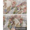 thumbnail image 6 of Easter Bunny Linen Curtain Valance for Bedroom/Bathroom/Kitchen/Office/Living/Dining Room Windows, Watercolor Flower Eggs Retro Buffalo Plaid Rod Pocket Topper Decorative Cafe Drapes Panel 42"x12", 6 of 6