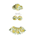 thumbnail image 2 of Porch Goose Outfit Set with Printed Sun Hat Bow Top Skirt, 23 Inch Porch Gander Statue Costume, Summer Garden Yard Decor, 2 of 6