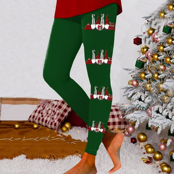 MKLEKYY Leggings para mujer, leggings de entrenamiento, leggings con estampado navideño, pantalones de bloques de color, leggings suaves y elásticos. 4836