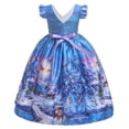 thumbnail image 4 of Fesfesfes New Year Girls Christmas Princess Long Dress Elegant Children's Multiple Styles Printing Theme Party Dress Spring, 4 of 4