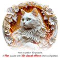 thumbnail image 2 of Puzle de madera Welsky con efecto visual 3D, gato blanco para adultos, 2 of 9