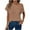 Brown, variant on HAiming Women Summer Tops 2025 Trendy Cold Shoulder Short Sleeve Tee Shirts Loose Casual Solid Color Basic Blouses
