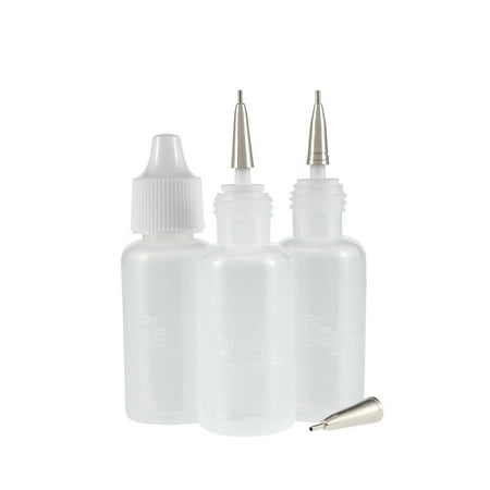 Creative Mark Precision Tip Applicator Bottle - Flo Line Squeeze Bottle With Stainless Steel Tips, For Artist Paint, Fluid Media, Ink, Watercolor, Quilling, Glitters And Masking Fluid (Pack Of 3)