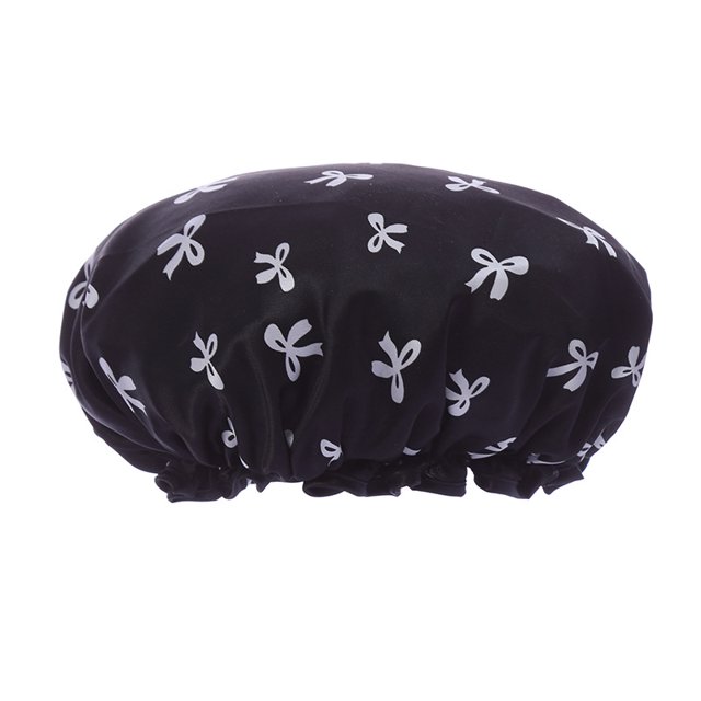 Zhuge Gorro de seda suave para mujer, gorro de seda con banda extra ancha para cabello natural, gorro de dormir de noche cómodo de satén con estampado elegante (B)