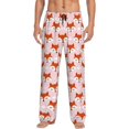 thumbnail image 2 of Picia cute fox pink Mens Soft Woven Cotton Elastic Waistband Sleep Pajama Pant Lounge Sleep Pant With Pockets And Drawstring-X-Large, 2 of 9