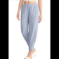 thumbnail image 3 of Pantalones de Yoga Largos para Mujer, Ajustados, Informales, Cómodos, para Gimnasio, Senderismo, Cintura Elástica, Color Azul Glaciar, Talla M, 3 of 8