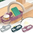 thumbnail image 1 of Soporte para esponjas del fregadero de la cocina con bandeja de desagüe y organizador de estanterías para grifo, 1 of 6